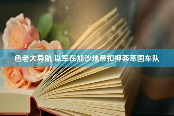色老大导航 以军在加沙地带扣押荟萃国车队