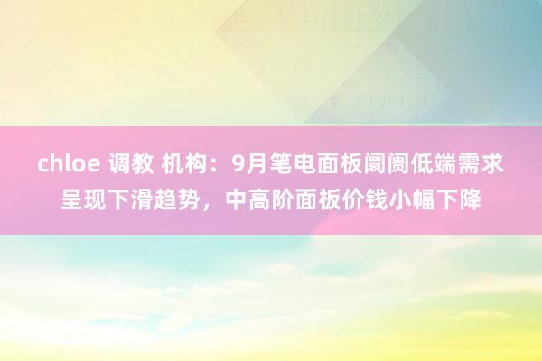 chloe 调教 机构：9月笔电面板阛阓低端需求呈现下滑趋势，中高阶面板价钱小幅下降