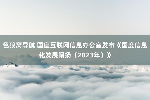 色狼窝导航 国度互联网信息办公室发布《国度信息化发展阐扬（2023年）》