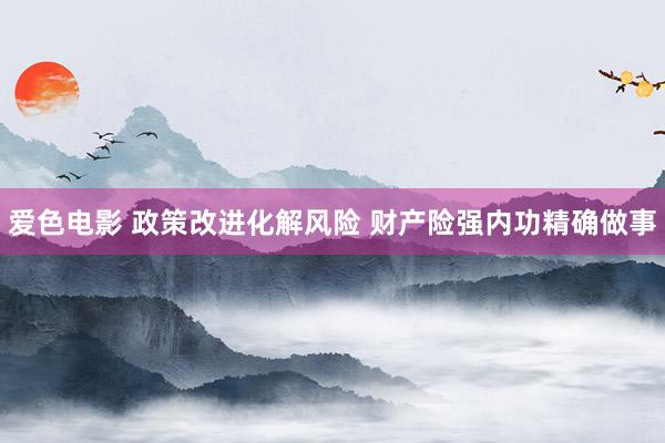 爱色电影 政策改进化解风险 财产险强内功精确做事