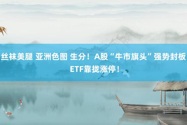 丝袜美腿 亚洲色图 生分！A股“牛市旗头”强势封板 ETF靠拢涨停！