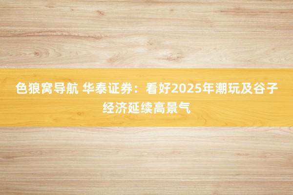 色狼窝导航 华泰证券：看好2025年潮玩及谷子经济延续高景气