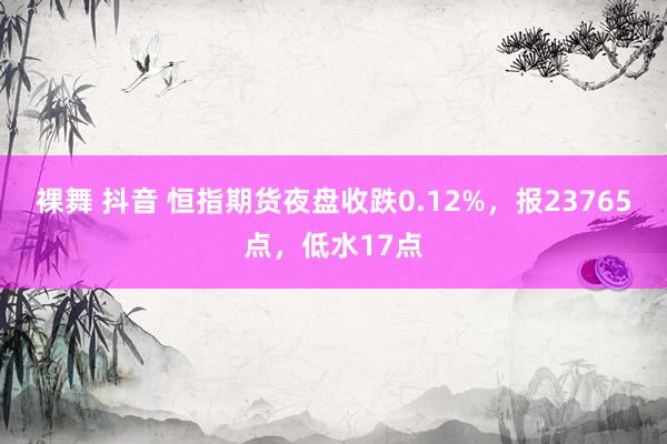 裸舞 抖音 恒指期货夜盘收跌0.12%，报23765点，低水17点